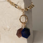 Necklace with Faceted Natural Stones: Strawberry Quartz, Amazonite, and Lapis Lazuli