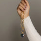 Necklace with Faceted Natural Stones: Strawberry Quartz, Amazonite, and Lapis Lazuli