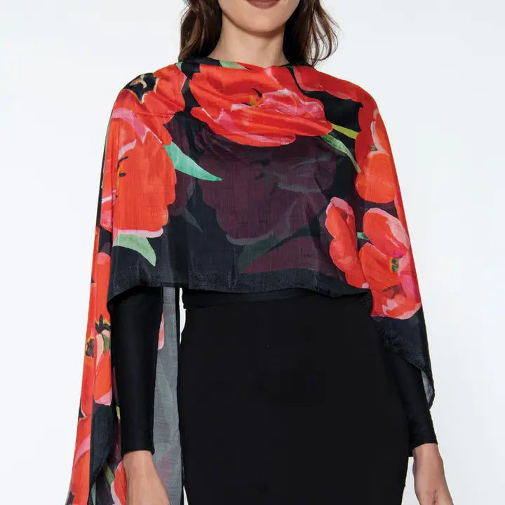 Red Poppies Samiya Scarf