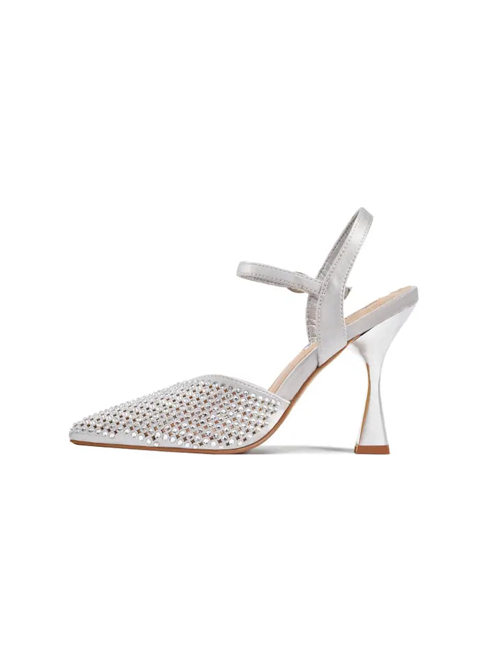 Tango Perforated Rhinestone Slingback with Heel