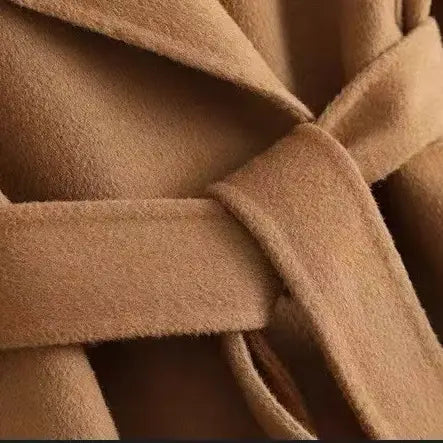 SY296 Slim Fit Mid-Length Double-Faced Wool Coat For Women