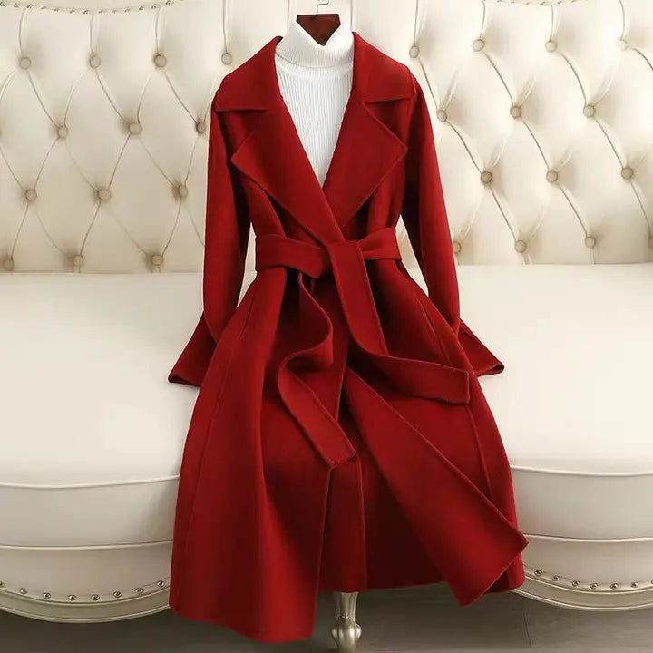 SY296 Slim Fit Mid-Length Double-Faced Wool Coat For Women