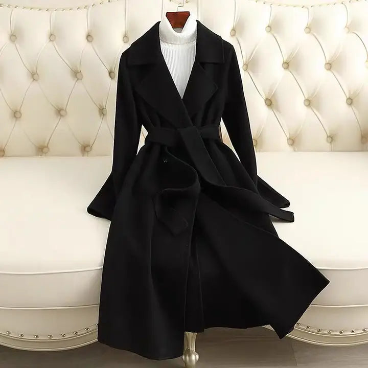 SY296 Slim Fit Mid-Length Double-Faced Wool Coat For Women