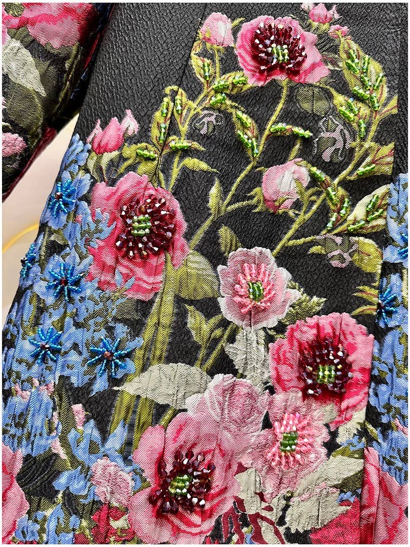 Beaded Embroidered Trench Coat