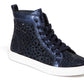 New York Flat Laser Cut High Top Bling Rhinestone Sneaker