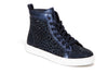 New York Flat Laser Cut High Top Bling Rhinestone Sneaker