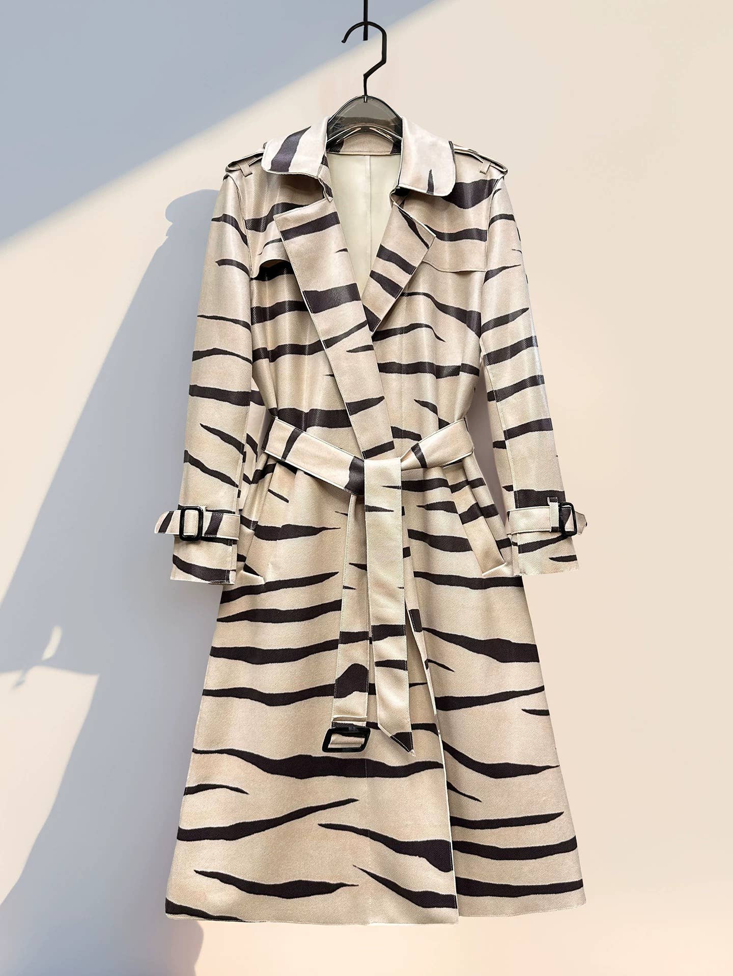 Animal Print Belted Trench coat