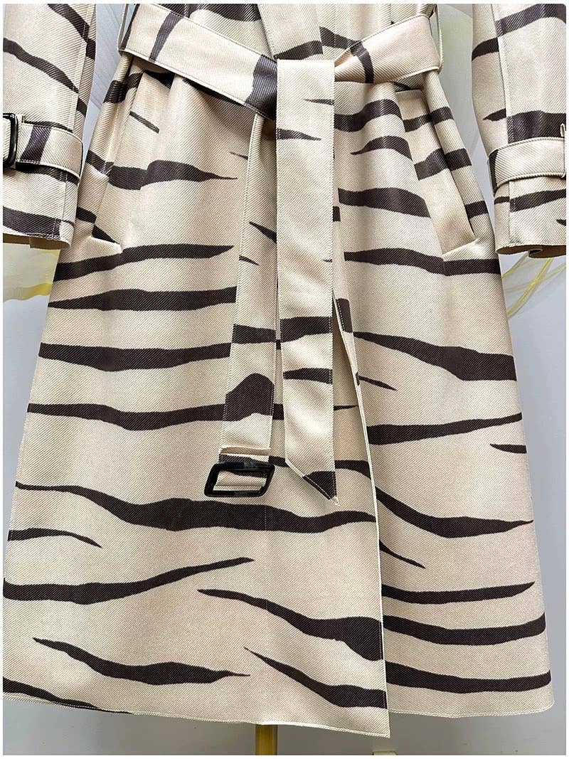 Animal Print Belted Trench coat