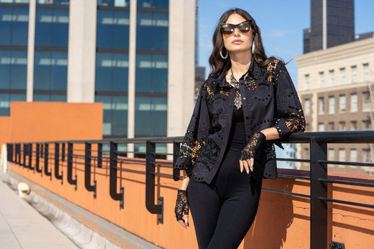 Lace Button Front Jacket