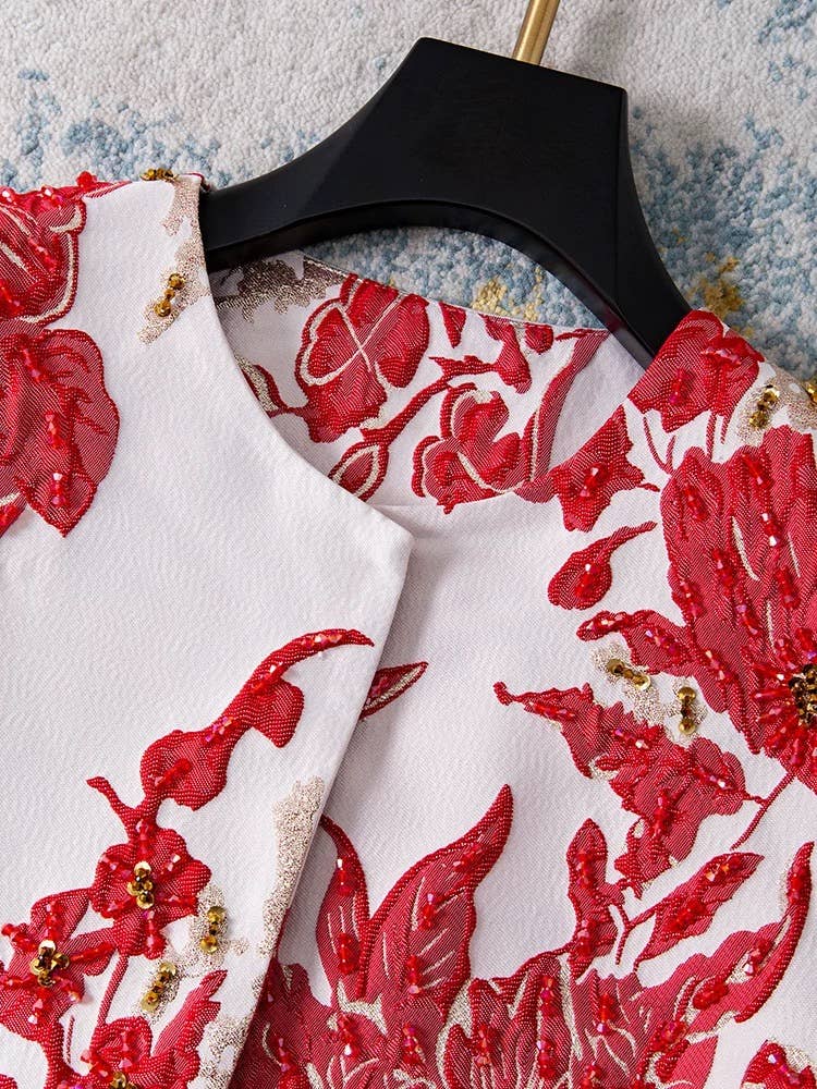 Jacquard Embroidered Beaded Coat