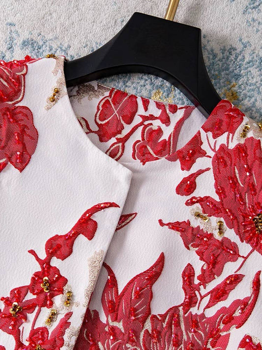 Jacquard Embroidered Beaded Coat