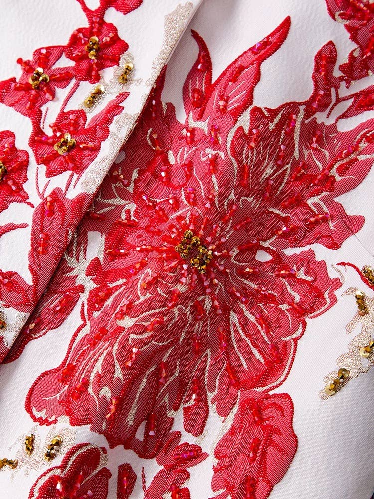 Jacquard Embroidered Beaded Coat