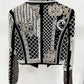 JK133Y Luxurious Hand-Embroidered Beaded Diamond Short Coat