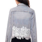 Lace Trim Denim Jacket