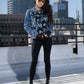 BS2540 Denim Jacket with Sequin Embroidery