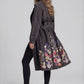 Floral Embroidered Denim Trench Coat