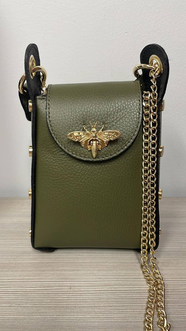 Bumble Bee Leather Cellphone Case Crossbody Bag JIJOU CAPRI