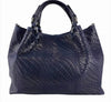 Miw Italian Embossed Woven Leather Handbag