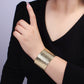 24K Gold Filled Wide Hammered Cuff Bracelet | WA-2520