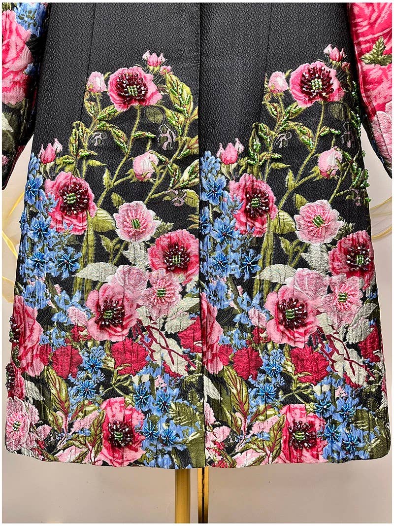 Beaded Embroidered Trench Coat