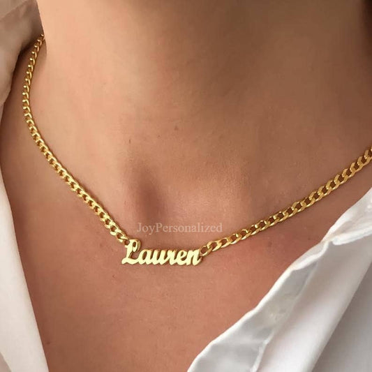 Chunky Chain Name Necklace