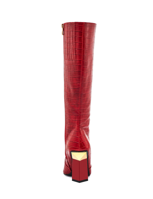 Jada Croco Print Tall Boot