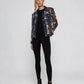 Floral Embroidered Mesh & Frayed Denim Jacket