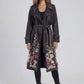 Floral Embroidered Denim Trench Coat