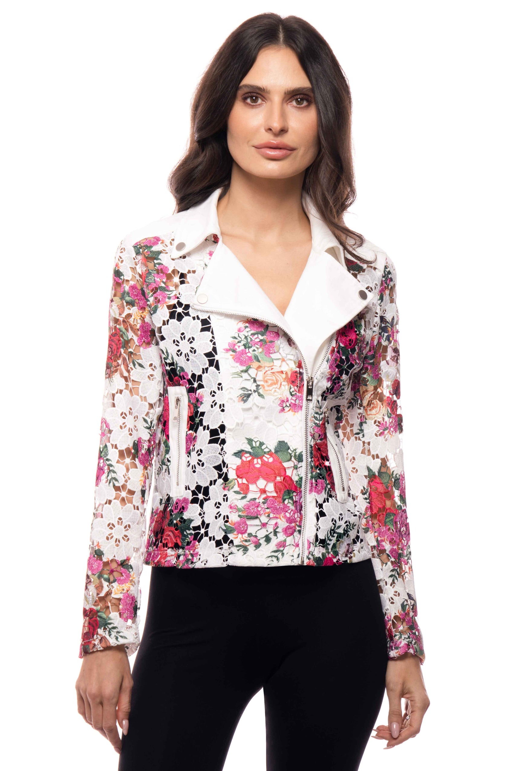 Floral Lace Moto Jacket