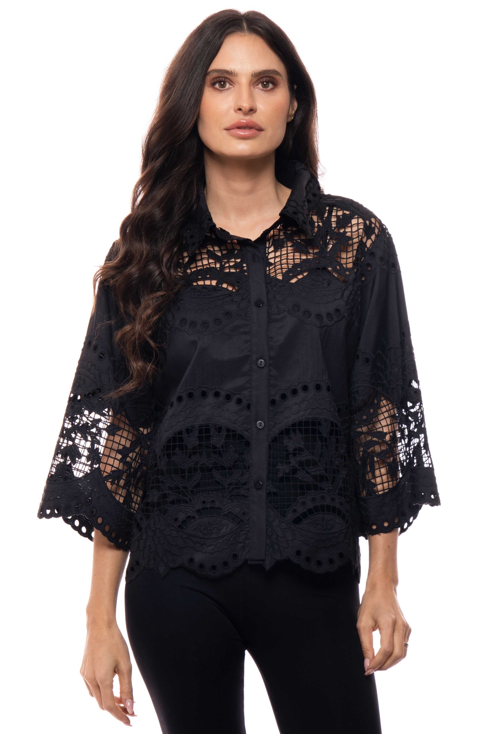 Lace Button Front Jacket
