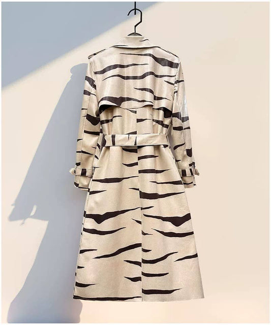 Animal Print Belted Trench coat