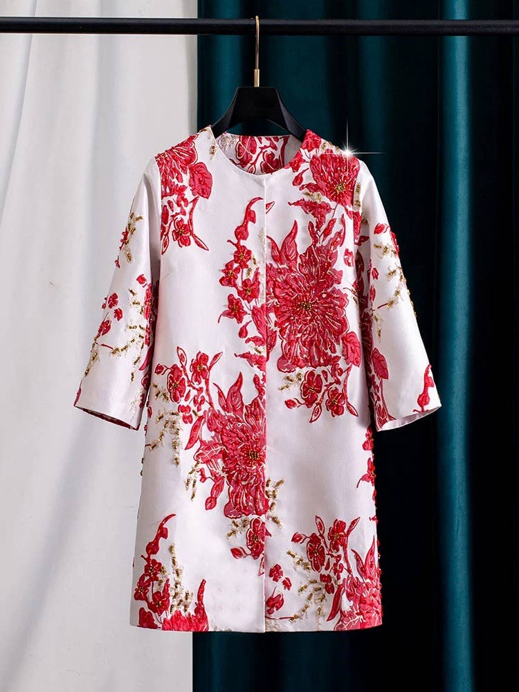 Jacquard Embroidered Beaded Coat