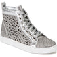 New York Flat Laser Cut High Top Bling Rhinestone Sneaker