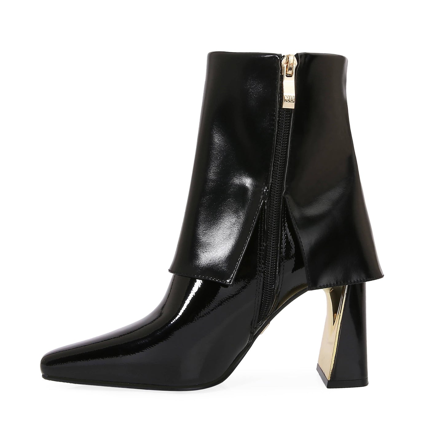 Farina Folded Calf Heel Bootie