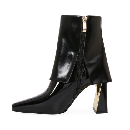 Farina Folded Calf Heel Bootie