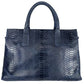 Grey Italian Embossed Leather Large Handbag