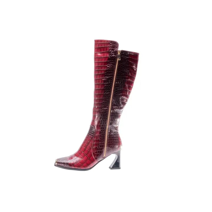 Ninety Union London Tall Croco-Printed High Heel Boot